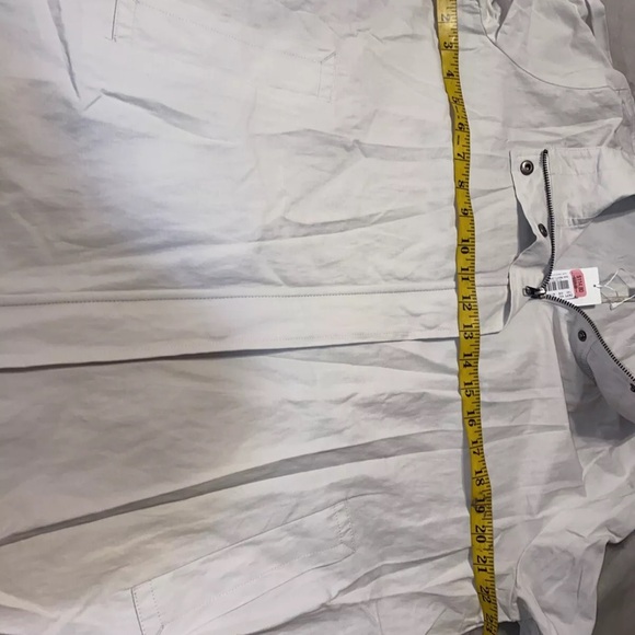 EILEEN FISHER BONE ORGANIC COTTON STEEL ZIP COAT Sz L NWT $328 - Picture 5 of 9